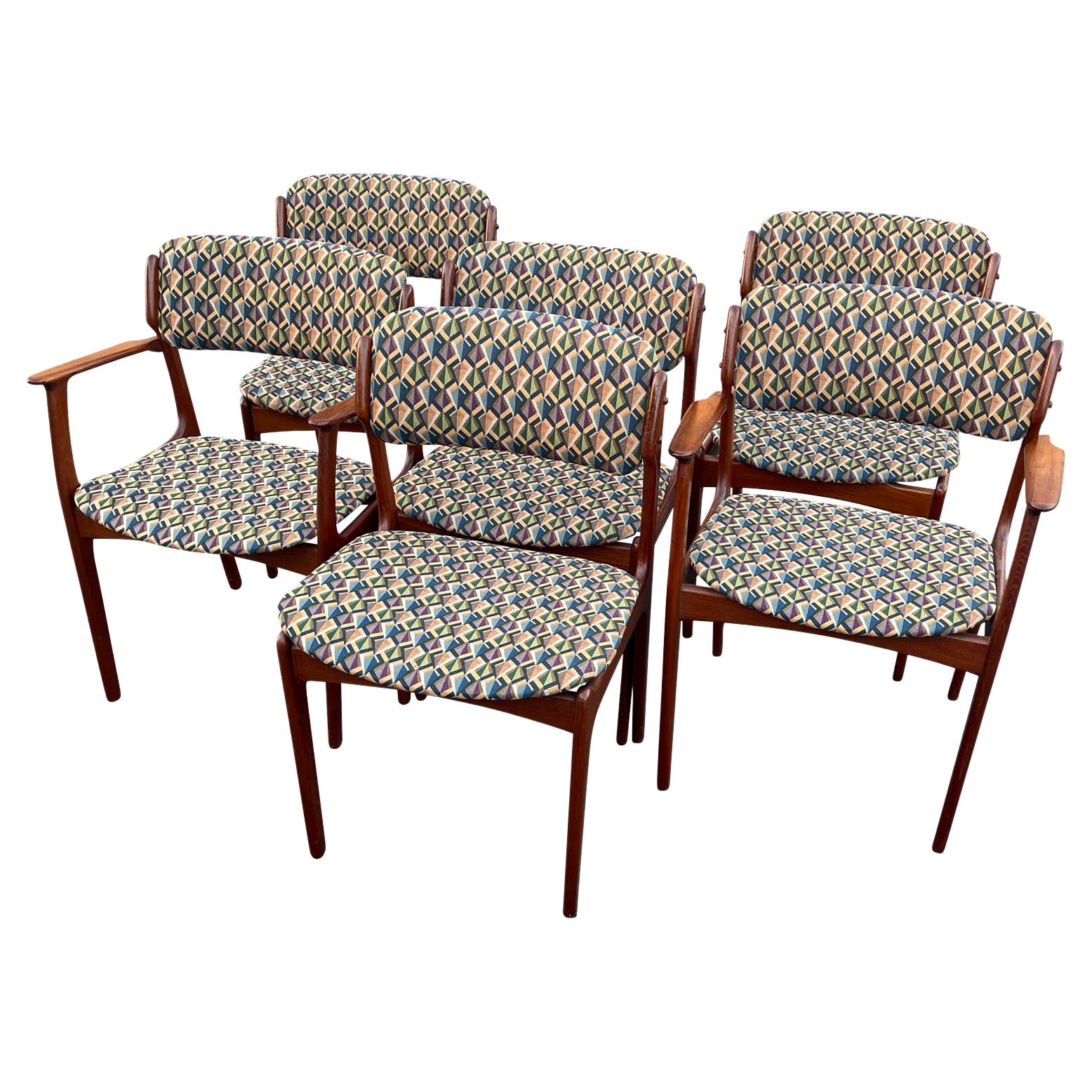 Set of 6 Danish Dining Chairs by Domus Odense, Denmark Scandinavia