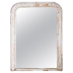 Louis Phillipe White Patinated Wood Frame Mirror