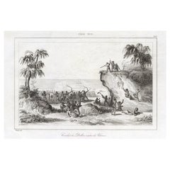 Collection of Four Antique Prints of The Fiji Islands, Melanesia, 1836
