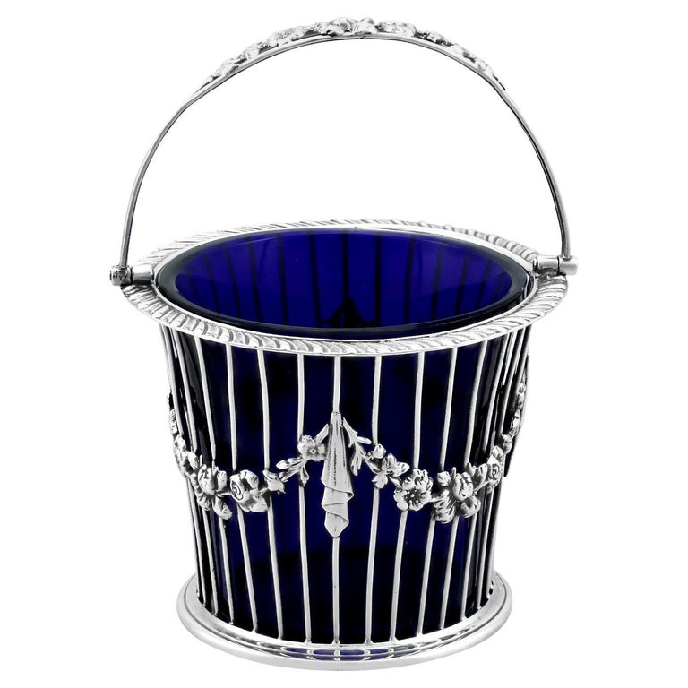 Alfred Marston Antique Sterling Silver Sugar Basket For Sale at 1stDibs