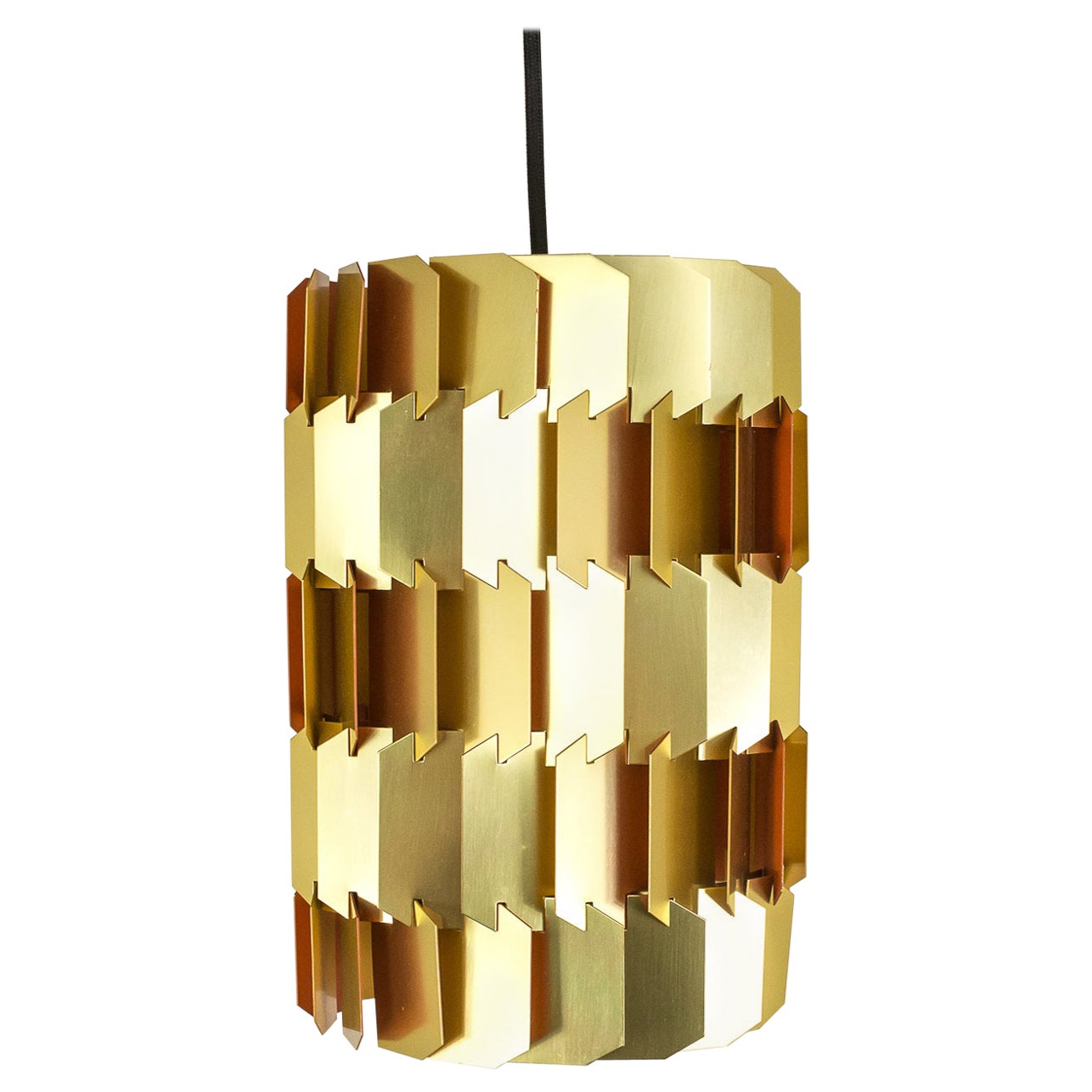 Gold and Orange Facet Pendant by Louis Weisdorf for Lyfa, 1960s