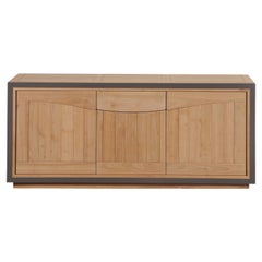 Zeitgenössisches Sideboard aus Kirschbaumholz, 3 Türen und 1 Schublade, 100 % Made in France