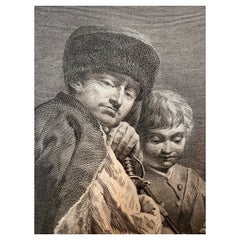 Angeli Giuseppe „“ Der Trommellesson“-Stickerei von H.Lallemand, 19. Jahrhundert 