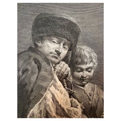 Giuseppe Angeli "La lezione di tamburo" Incisione di H. Lallemand del XIX secolo