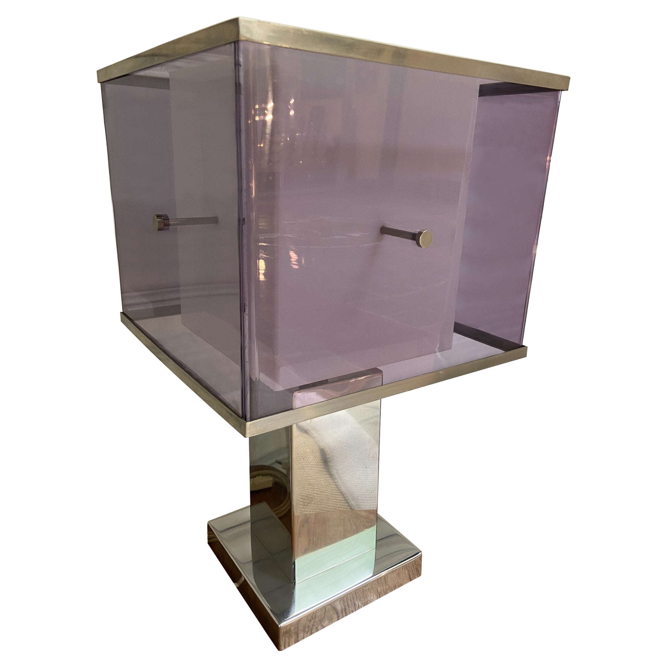 Big Violet Lamp by Romeo Rega, circa 1970 For Sale