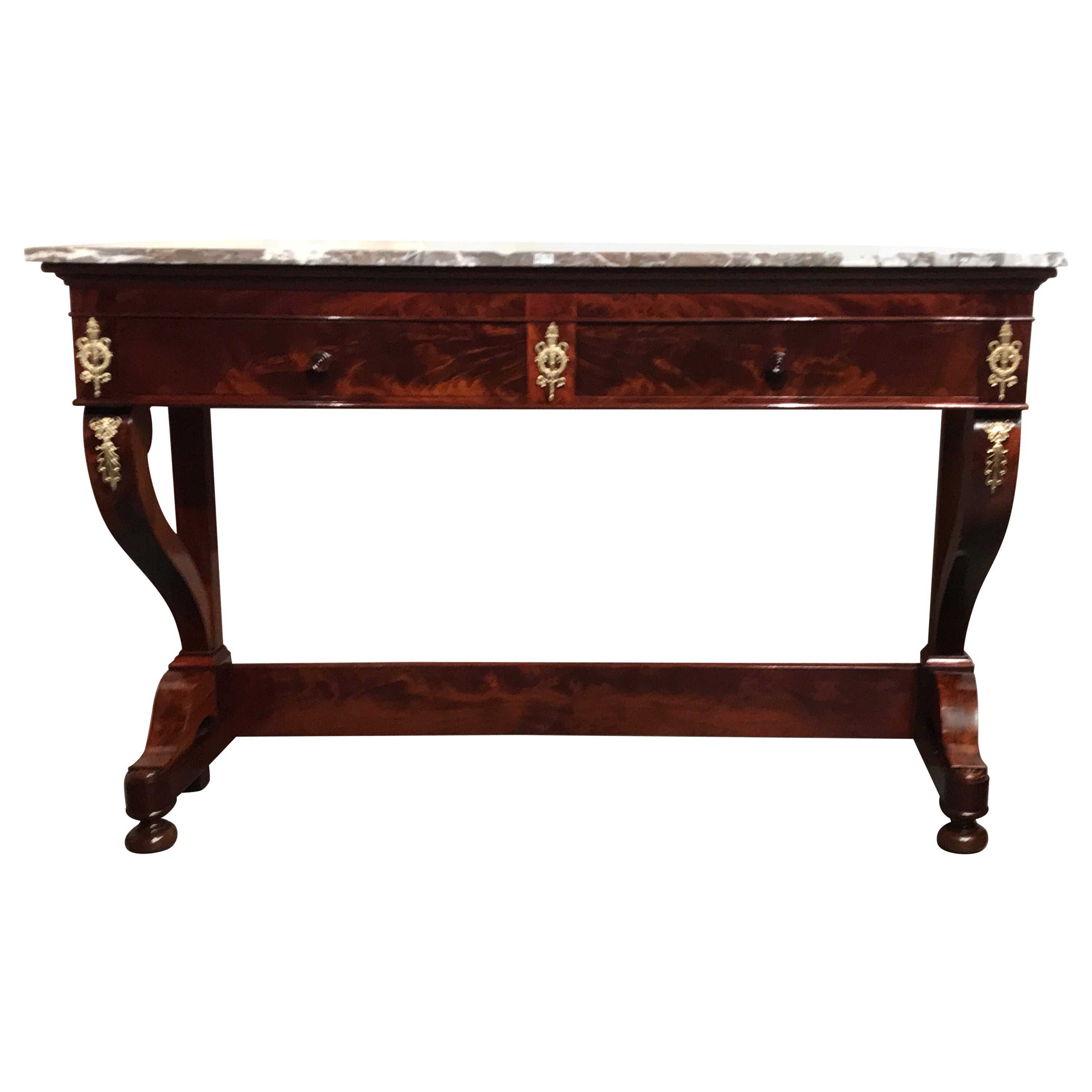 Table console, France, période de restauration 1810-20, acajou