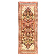 Tapis de couloir Kazak caucasien ancien. 3 pieds 6 pouces x 9 pieds 7 pouces