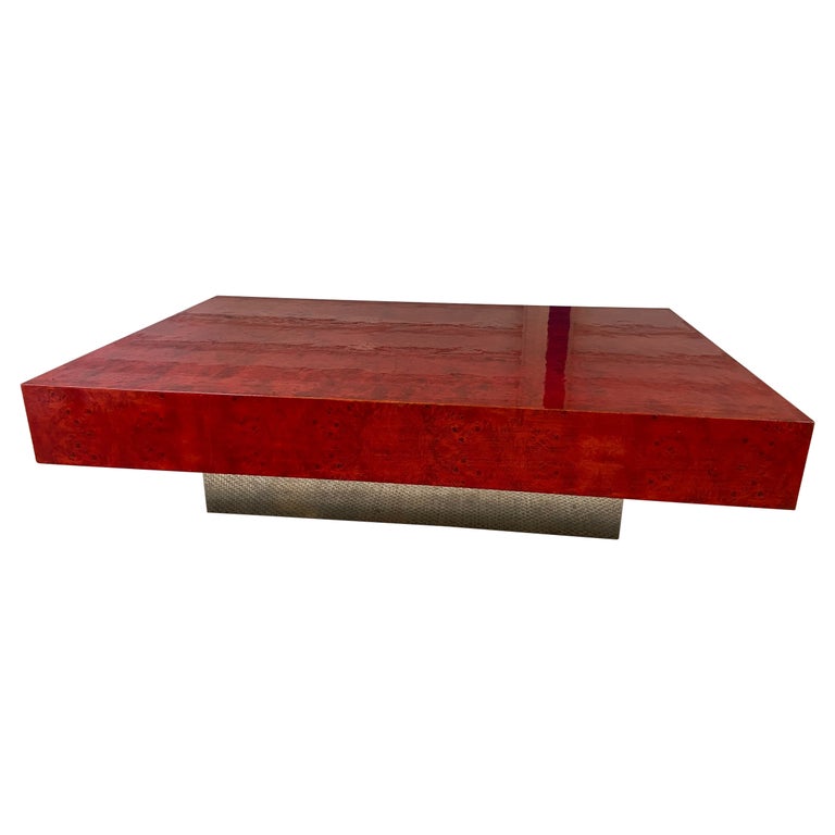 Red Coffee Table by Willy Rizzo, circa 1970 For Sale