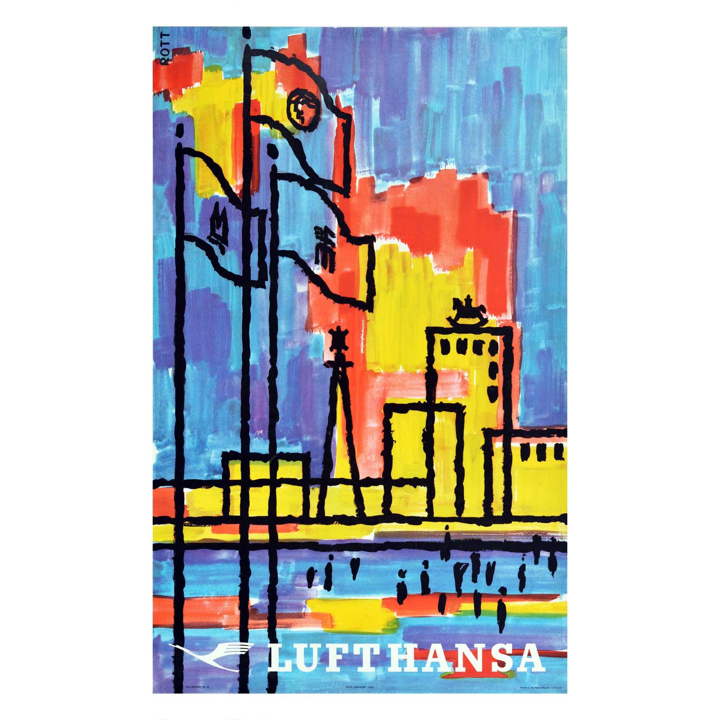 LUFTHANSA AVION Rf316 - POSTER HQ 50x70cm d'une AFFICHE VINTAGE LUFTHANSA AVION Rf316 - POSTER HQ 50x70cm d'une AFFICHE VINTAGE