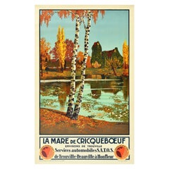 Original Vintage Travel Poster La Mare De Cricqueboeuf Trouville Normandy Coast