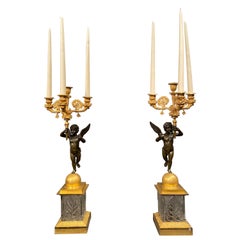 Pair of French Empire Candelabra, ca 1820