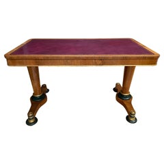 Retro Regency Walnut Leather Top Library Table