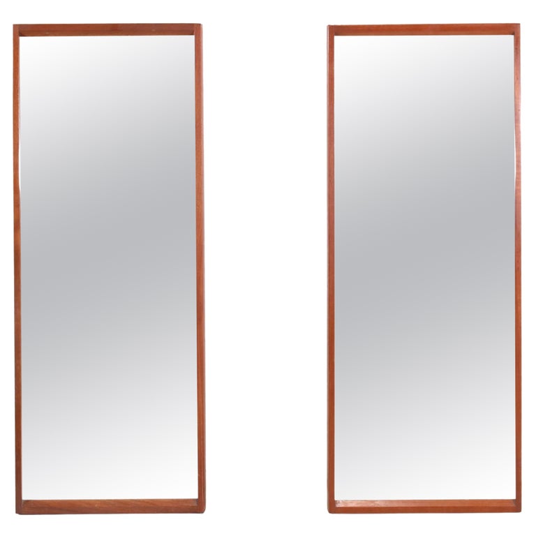 Set of Two Teak Danish Design Mirrors by Aksel Kjersgaard Model 145 For