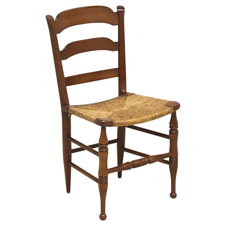 Vintage Cherry Rush Seat Ladder Back Chair For Sale
