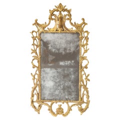 Miroir géorgien rococo en bois doré