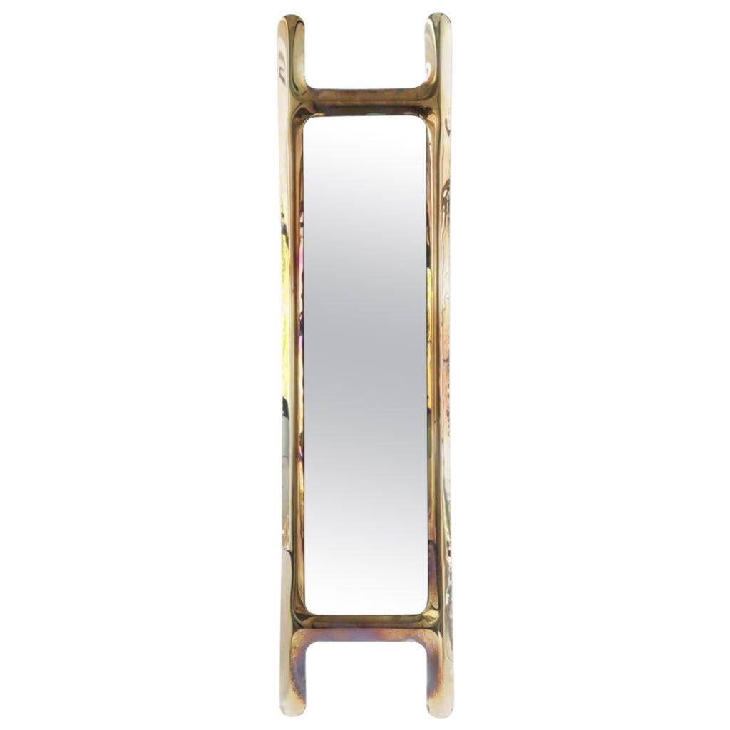 Flamed Gold Drab Sculptural Wall Mirror by Zieta