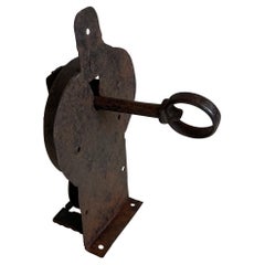 Antique 17th Century Iron Lock & Key 