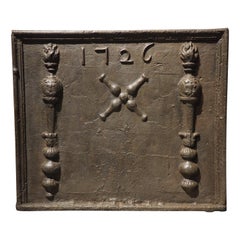 18th Century French Cast Iron Fireback from the Franche-Comté Region