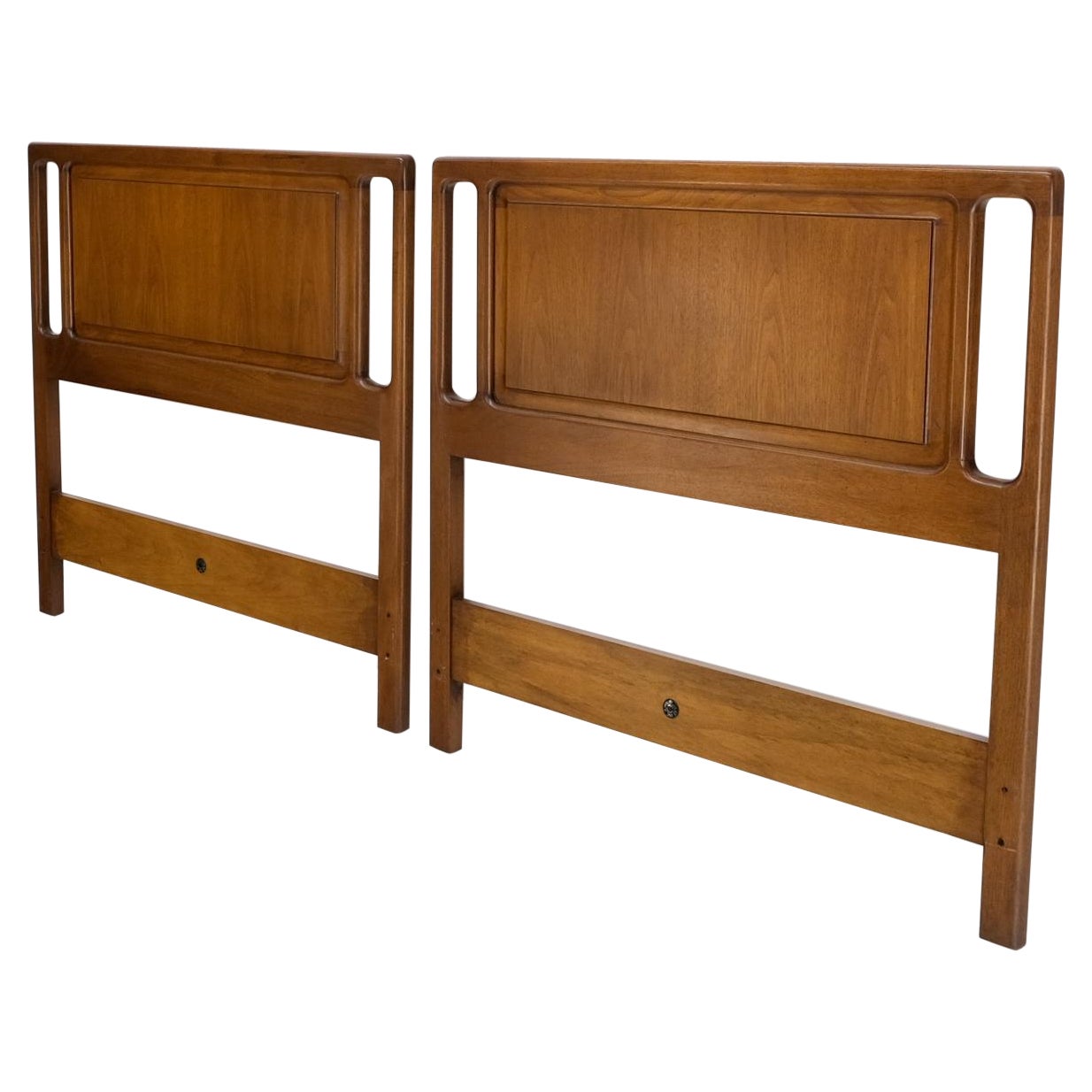 Birch and Walnut MidCentury Modern Full Size Bed Frame For Sale at 1stDibs