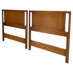 Pair of Solid Walnut Mid-Century Modern Full Size Beds Daybed by John Stuart