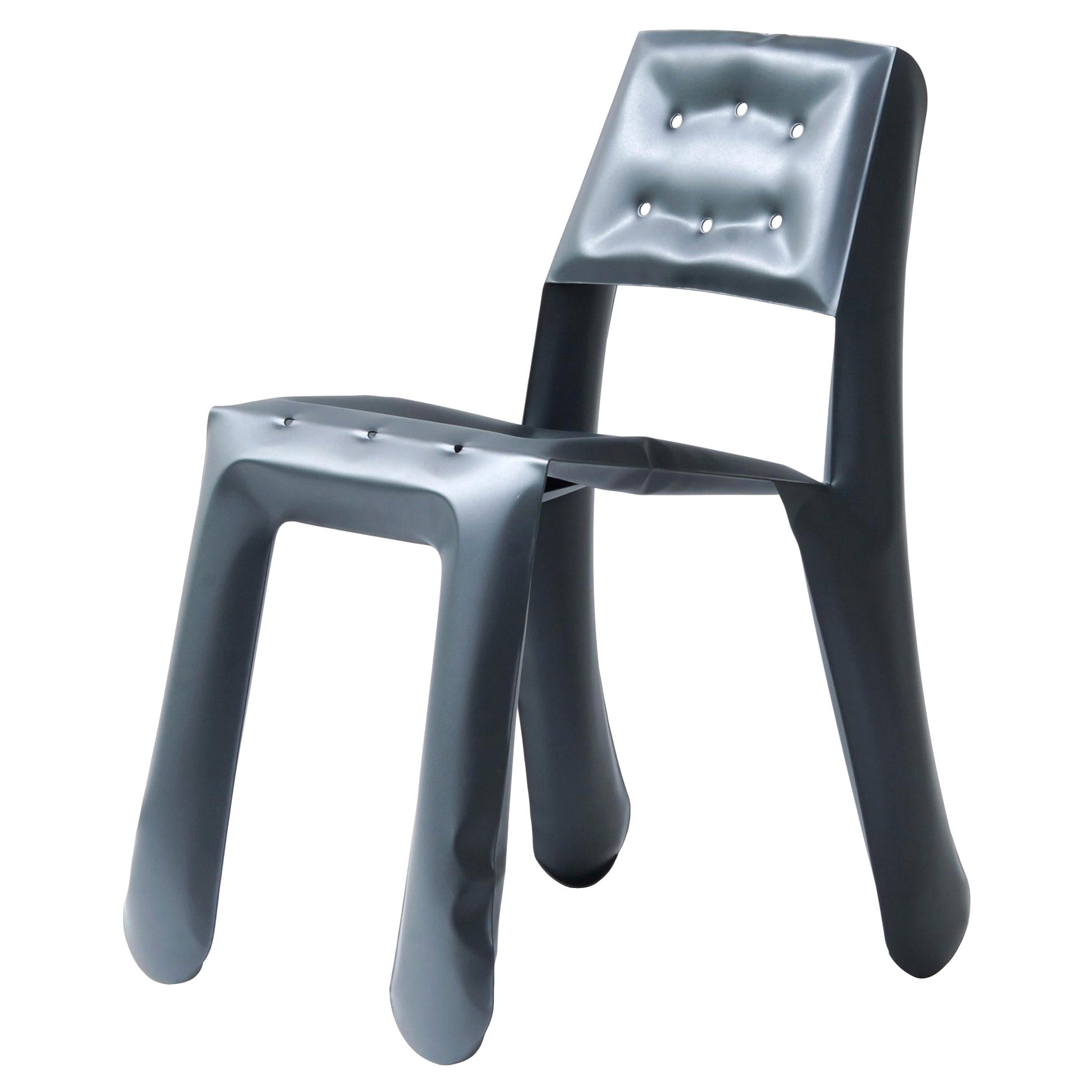 Chaise sculpturale 0,5 en aluminium et graphite Chippensteel de Zieta