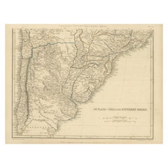 Antique Map of La Plata, Chili and Southern Brazil, 1849