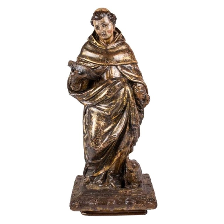 Sant'antonio- Abate-Skulptur aus Holz aus dem 18. Jahrhundert im Angebot