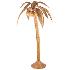 Rattan Coconut Tree / palm tree Floor Lamp