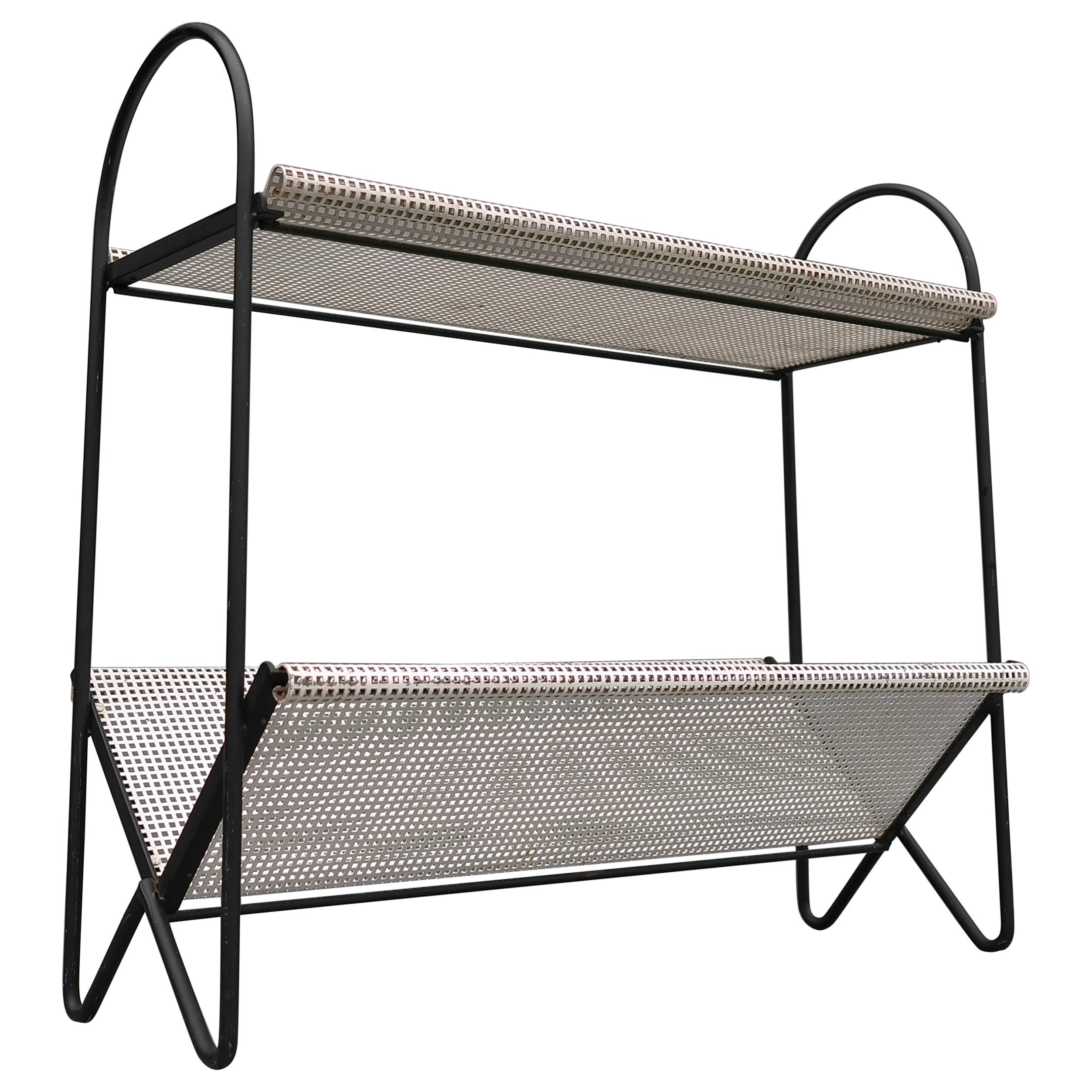 Rare Mathieu Matégot Metal Black and White Bookstand for Artimeta, 1956 For Sale