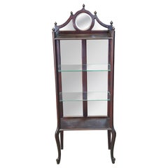 Antique Victorian Mahogany Mirrored Etagere Hall Display Stand Bookshelf