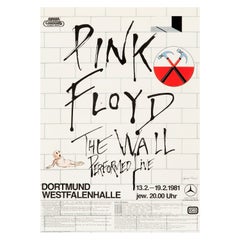 Pink Floyd 'The Wall' Original Vintage Tour Poster for Dortmund, Germany, 1981