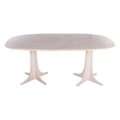1970s Marble Dining Table on Two Marble x Feet, Germany
