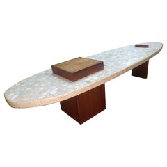 Vintage Mid-Century Modern Terrazzo Marble and Walnut Attributed to Harvey Probber