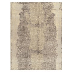 Distressed style Modern rug in Beige, Grey Abstract pattern by Rug & Kilim