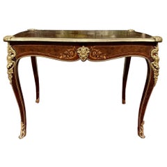 Antique Alexandre Chevrié, Louis XV Marquetry and Gilt bronze Desk, 19th Century