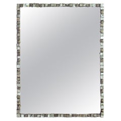 Cubic Pyrite Framed Mirror with Original 19th Century Beveled Glass