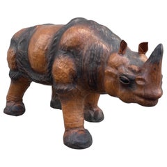 Leather Rhinoceros Footstool