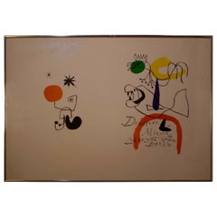 Joan Miro Signed Derriere le Miroir Litho Poster Framed