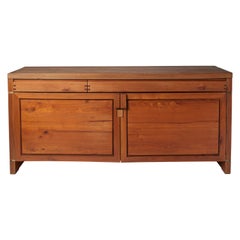 1960s French Pierre Chapo Crafted Elm Cabinet 