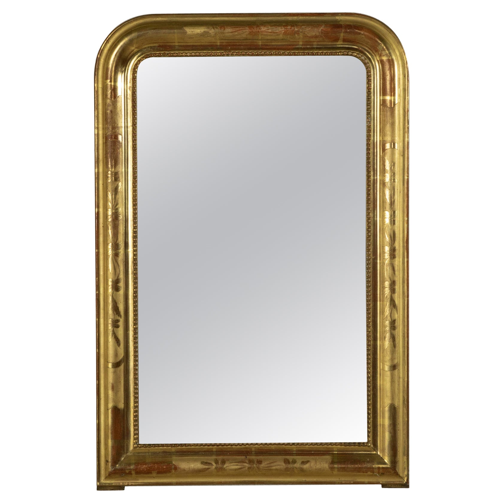 Small Scale Late 19th Century French Louis Philippe Style Gilt Wood Mirror