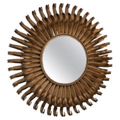 Gilt Metal Eyelash Wall Mirror
