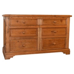 Vintage 19th Century English Wide Pine Chest of Drawers