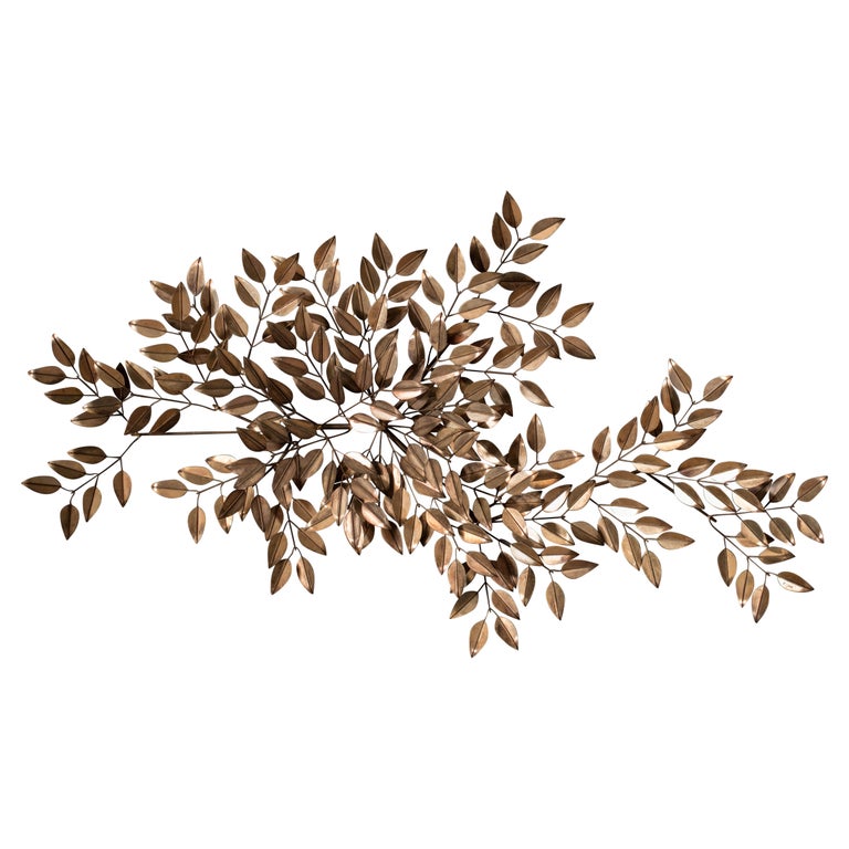 Mid-Century Metal Leaves Wall Art Sculpture by Curtis Jere for Artisan House