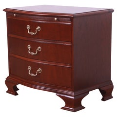 Baker Furniture Georgian Bow Front Bedside Chest, Newly Refinished