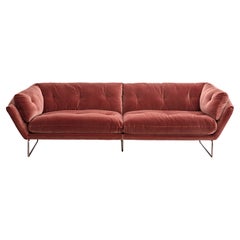 New York Suite Extra Large Sofa in Lario Peach Upholstery & Bronze Copper Legs