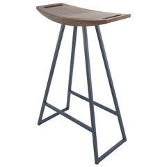 Tabouret de comptoir Roberts en noyer bleu marine