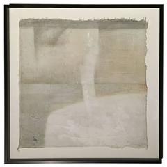 Abstract Painting in Whites/Neutrals by Diane Petry, Belgium, Contemporary