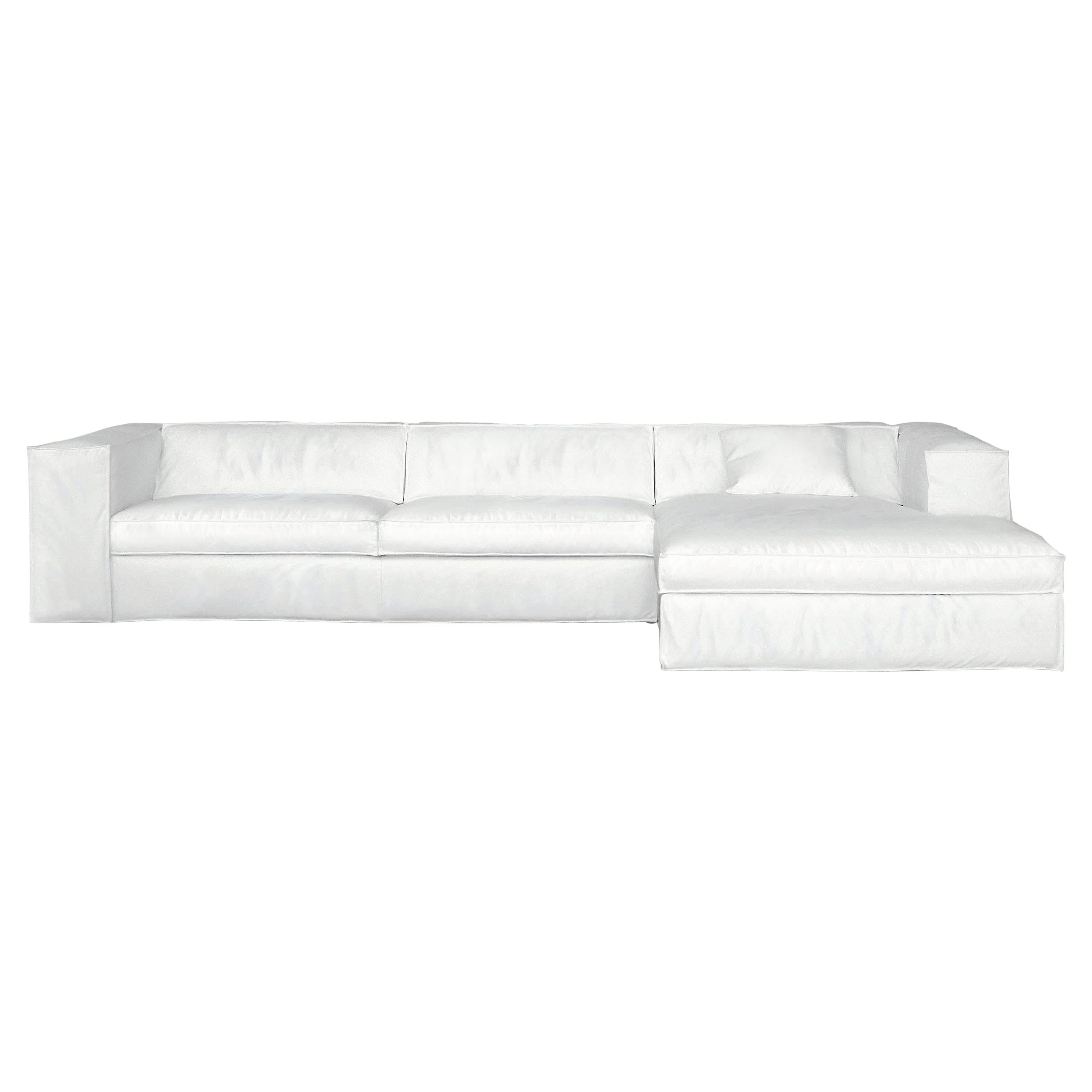 Up Small Modular Sofa in Lusso White Upholstery by Giuseppe Viganò For Sale