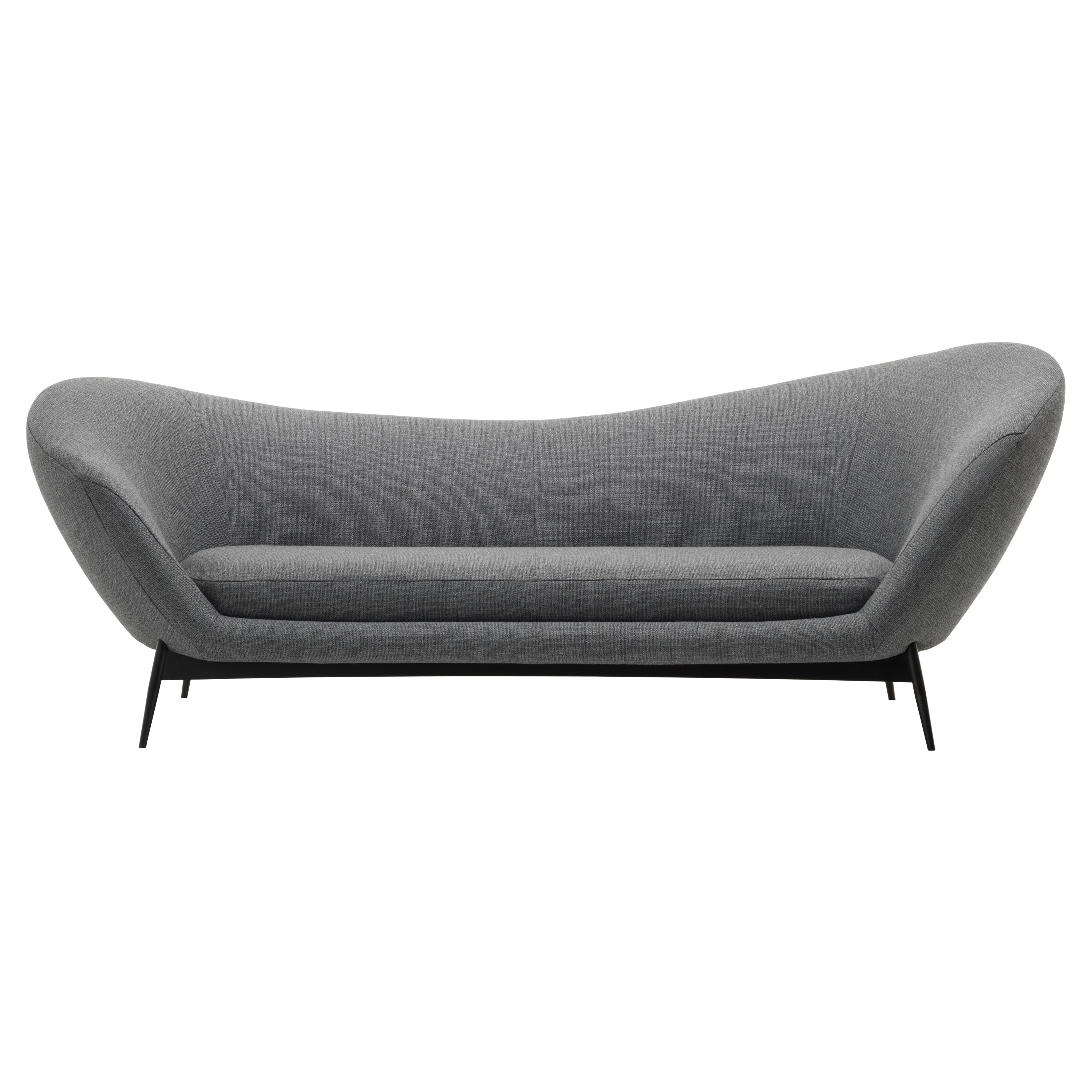 Oltremare Sofa in Avant Après Grey Upholstery & Matt Black Legs, Antonio Marras For Sale