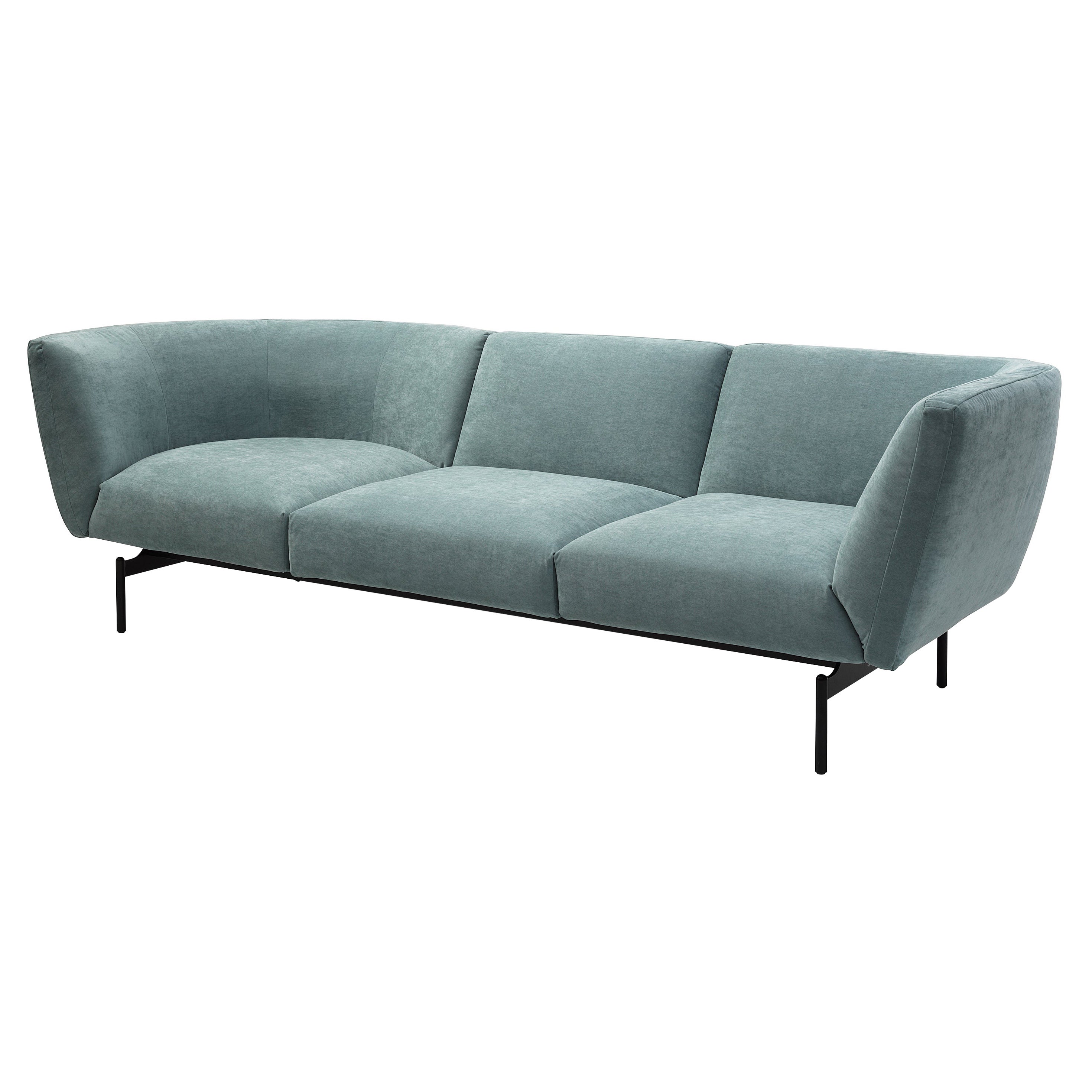 Rendez-Vous Sofa in Special A5 Upholstery with Black Metal by Sergio Bicego